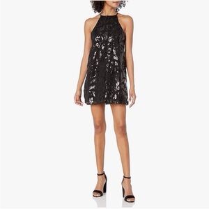 Show Me Your Mumu Gomez Mini Dress Black Sequin Halter XS